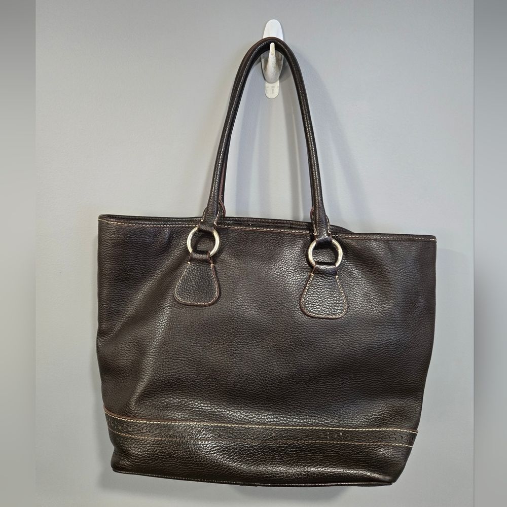 🐢 Vintage Dooney & Bourke Brown Pebbled Leather Tote! - Picture 3 of 13